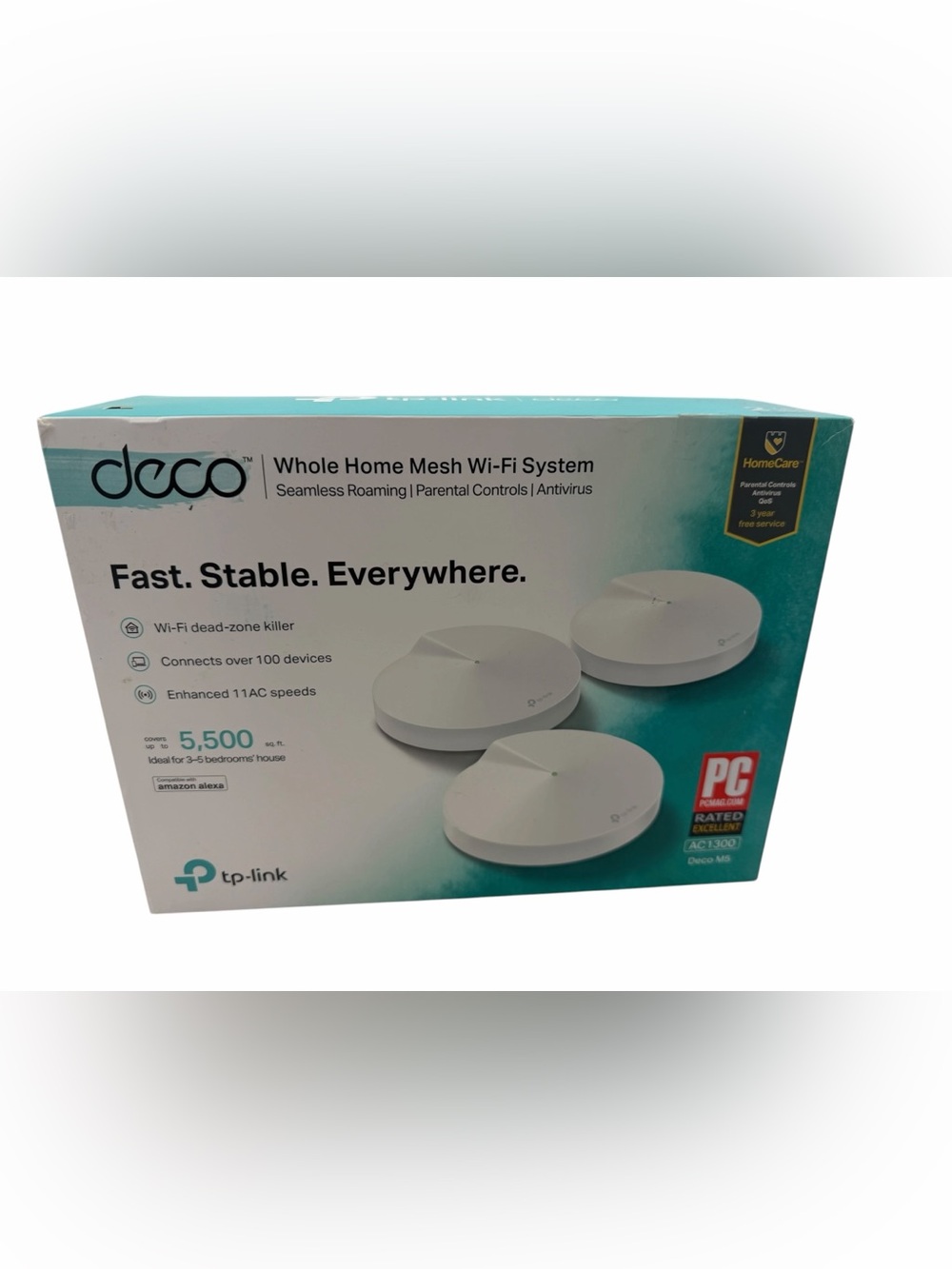 TP-Link Deco M5 AC1300 Whole Home Mesh Wi-Fi System 2.4GHz/5GHz (3 PACK),